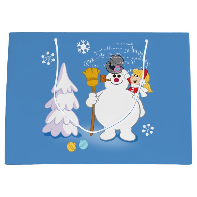 Sacola Para Presentes Grande Snowman™ congelado | Frosty & Karen Winter Diverti (Frente)