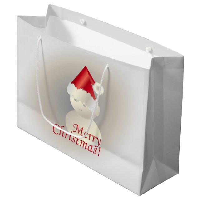 Sacola Para Presentes Grande Snowman de Natal (Frente inclinada)