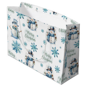 Sacola Para Presentes Grande Snowman de Natal