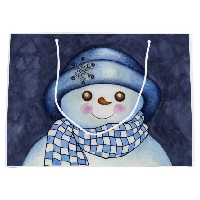 Sacola Para Presentes Grande Snowman Gift Bag (Frente)