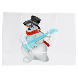 Sacola Para Presentes Grande Snowman Rock Gift Bag