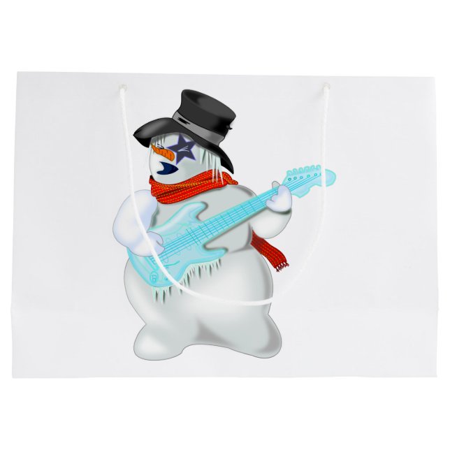 Sacola Para Presentes Grande Snowman Rock Gift Bag (Verso)
