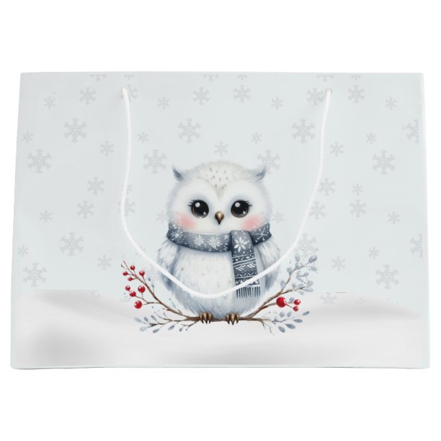 Sacola Para Presentes Grande Snowy Owt Bag (Frente)