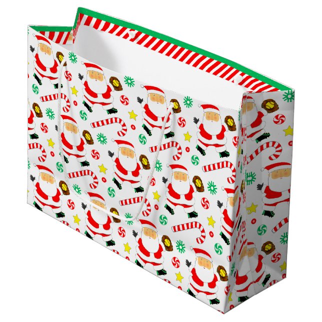 Sacola Para Presentes Grande Softball Christmas Holiday (Frente inclinada)