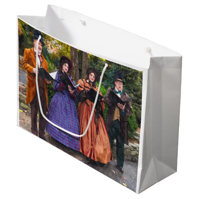 Sacola Para Presentes Grande Som De Carolers (Frente inclinada)