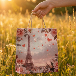 Sacola Para Presentes Grande Sonho de Romance em Paris: Torre Eiffel