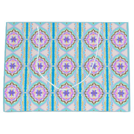 Sacola Para Presentes Grande Sonho Pastel Boho Geométrico Kaleidoscópio