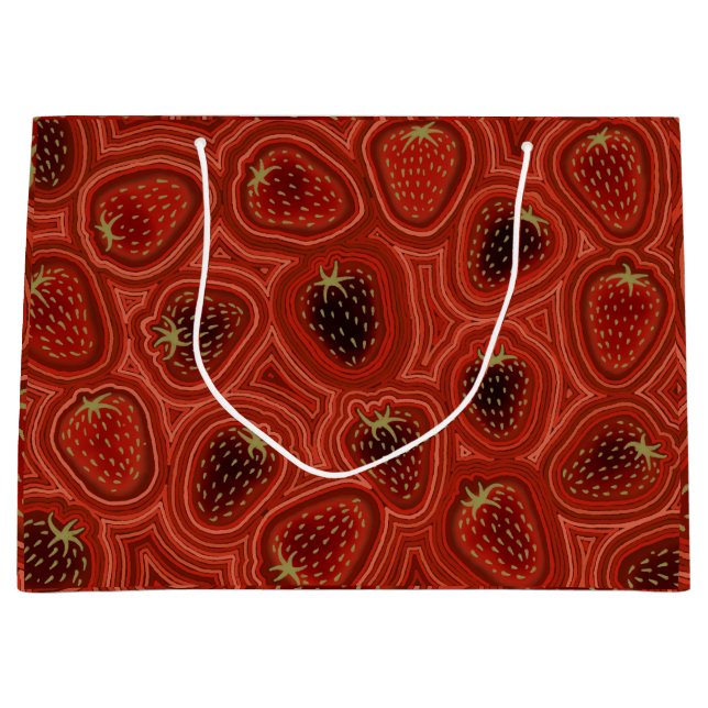Sacola Para Presentes Grande Sonhos de Morango  (Frente)