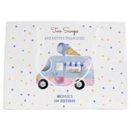 Sacola Para Presentes Grande Sorvete 2 colheres-medida segundo aniversário