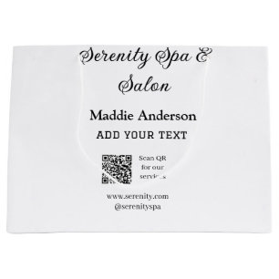 Sacola Para Presentes Grande spa de viagem salão digitalize QR para serviços si