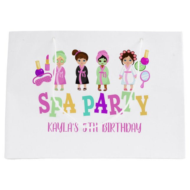 Sacola Para Presentes Grande Spa Party Gift Bag - Raparigas (Frente)