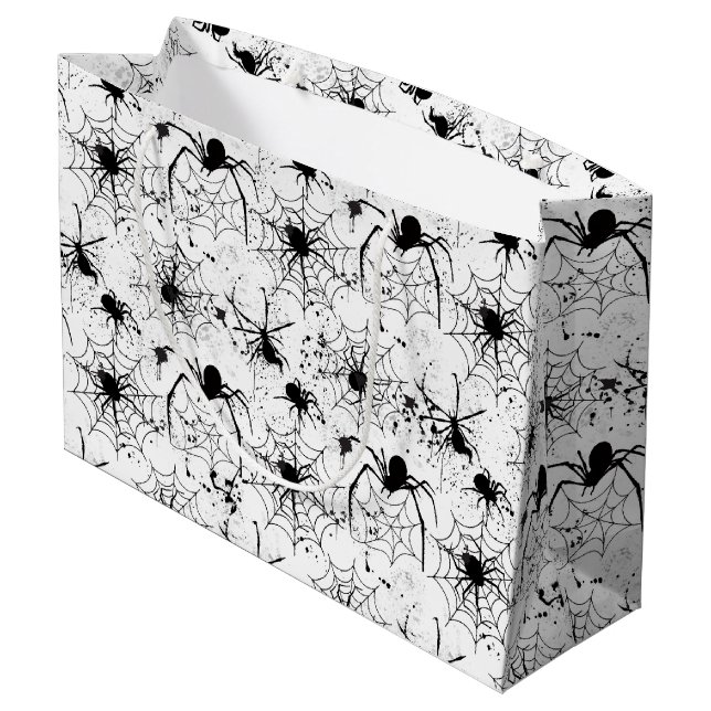 Sacola Para Presentes Grande Spiderweb Pattern Halloween  (Verso inclinado)
