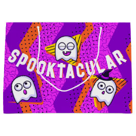 Sacola Para Presentes Grande Spooktacular Ghosts Purple Party Bag