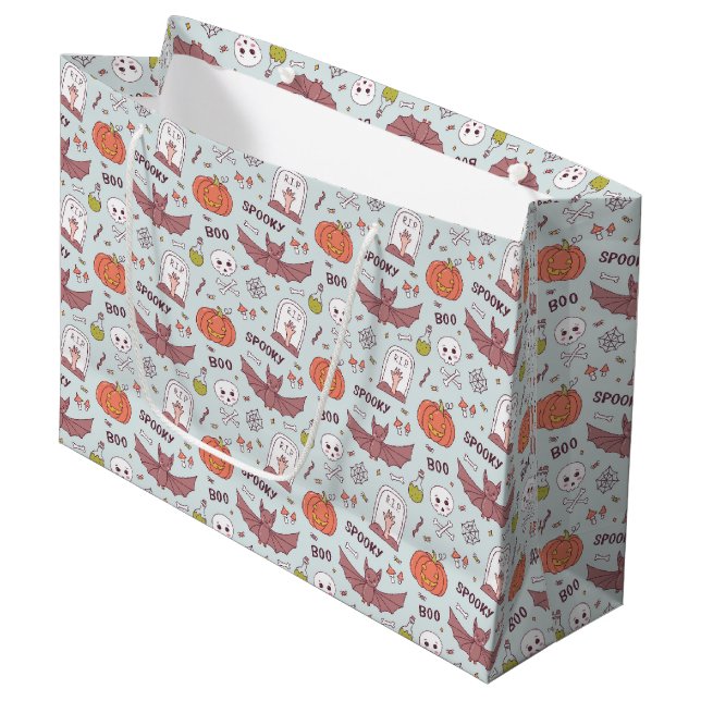 Sacola Para Presentes Grande Spooky Halloween (Frente inclinada)