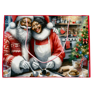 Sacola Para Presentes Grande Sr. e Sra. Clause, bom Natal