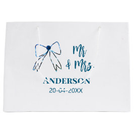 Sacola Para Presentes Grande Sr & Sra adicionar nome data casamento favor arco 