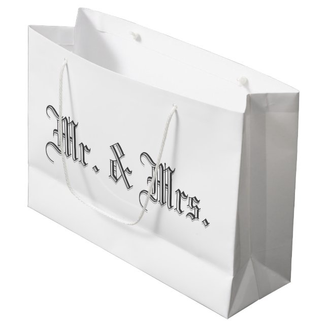 Sacola Para Presentes Grande Sr. & Sra. Blackletter Wine Gift Bag (Frente inclinada)
