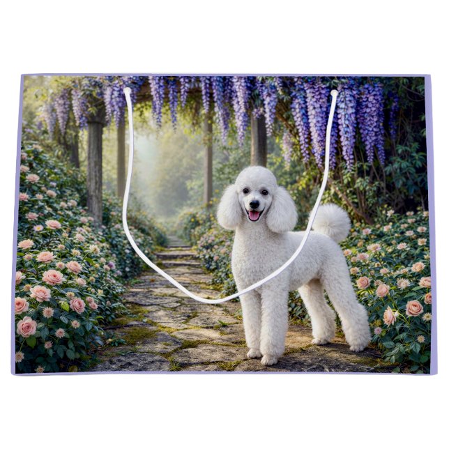 Sacola Para Presentes Grande Standard Poodle Garden  (Frente)