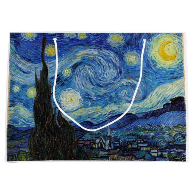 Sacola Para Presentes Grande Starry Night, Vincent van Gogh (Frente)