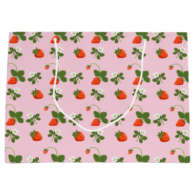 Sacola Para Presentes Grande Strawberries (Frente)