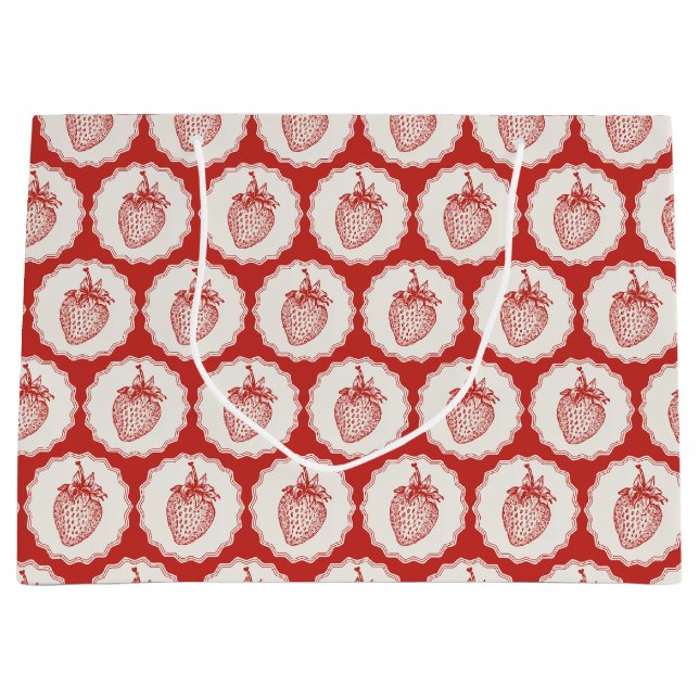 Sacola Para Presentes Grande Strawberry (Frente)