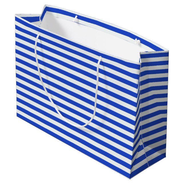 Sacola Para Presentes Grande Stripes Combinadas Azul Real (Verso inclinado)