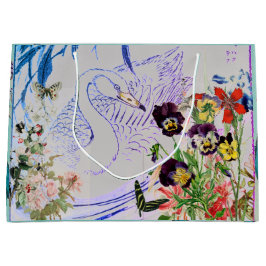 Sacola Para Presentes Grande SUÍNO E FLORES Saco-Presente