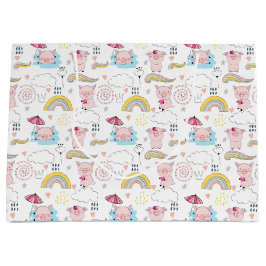 Sacola Para Presentes Grande Suínos Bonitos