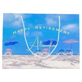 Sacola Para Presentes Grande Summer Beach Retirement Party