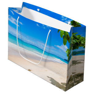 Sacola Para Presentes Grande Sun Sand e Surf Praia Tropical