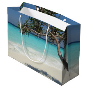 Sacola Para Presentes Grande Sunny Tropical Beach Ocean Paradise Large Gift Bag