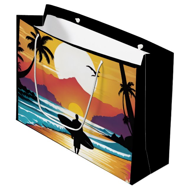 Sacola Para Presentes Grande Surfer (Frente inclinada)