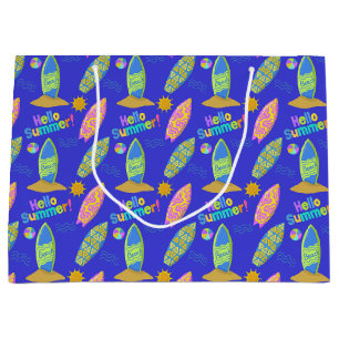 Sacola Para Presentes Grande Surfing Beach Summer