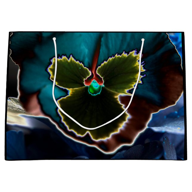 Sacola Para Presentes Grande Surreal Floral Impressão Gift Bag (Frente)