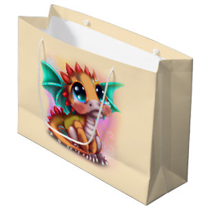 Sacola Para Presentes Grande Sweet Kawaii Baby Dragon