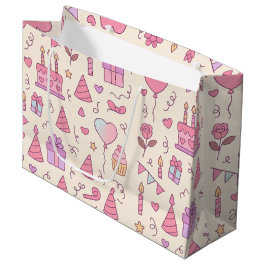Sacola Para Presentes Grande Sweet Princess Party Celebration Pattern