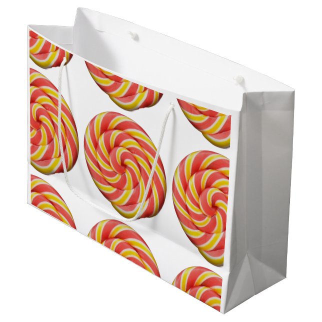 Sacola Para Presentes Grande Swirl Lollipop Candy Design (Frente inclinada)