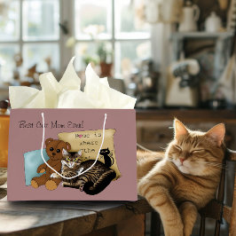 Sacola Para Presentes Grande Tabby Aconchegante Rosa Dia das Mães