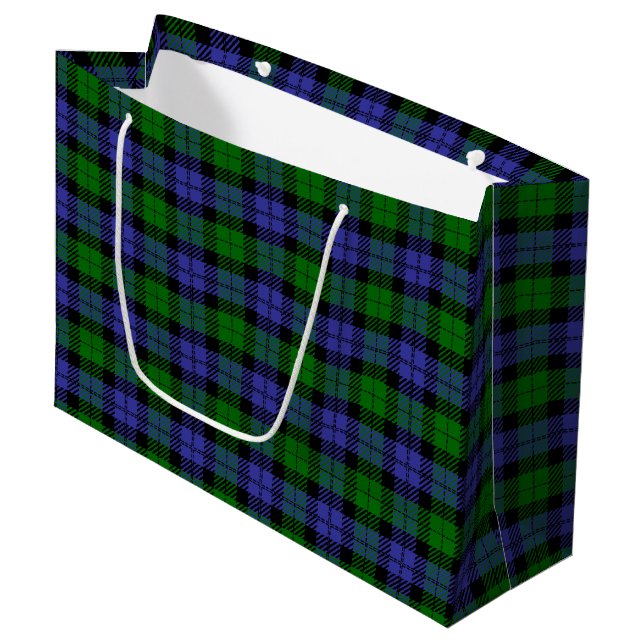 Sacola Para Presentes Grande Tartan escocês (Frente inclinada)