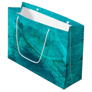 Sacola Para Presentes Grande Tartaruga do Mar Verde Havaiana