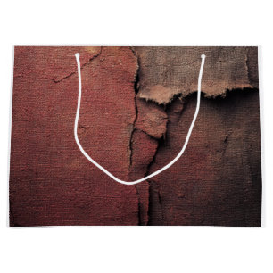 Sacola Para Presentes Grande Tattered Canvas Abstract in Rust and Earth