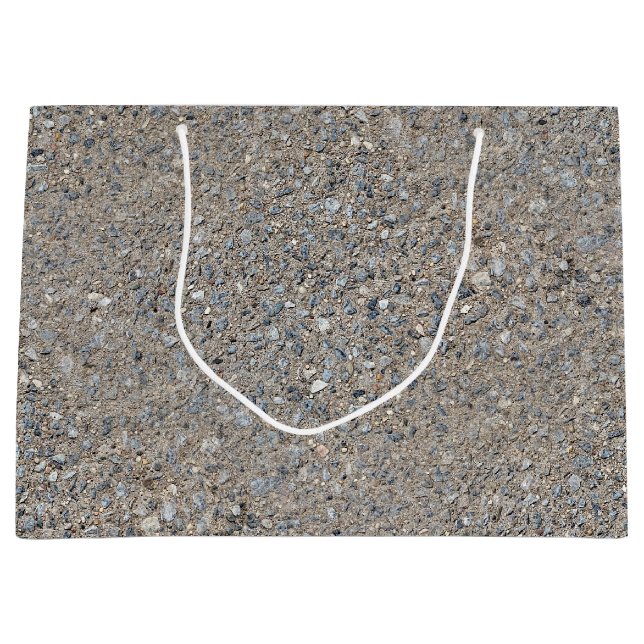 Sacola Para Presentes Grande Taupe Concrete Cement Blue Aggregate Sidewalk (Frente)