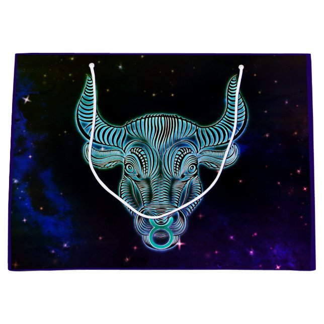Sacola Para Presentes Grande taurus, o saco de presentes do boi zodiac (Frente)