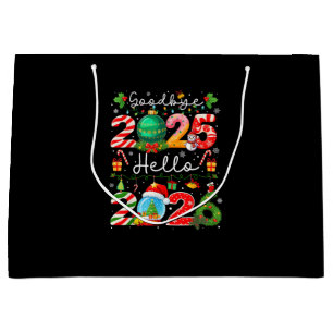 Sacola Para Presentes Grande Tchau 2025 Olá 2026 Feliz Ano Novo Natal P