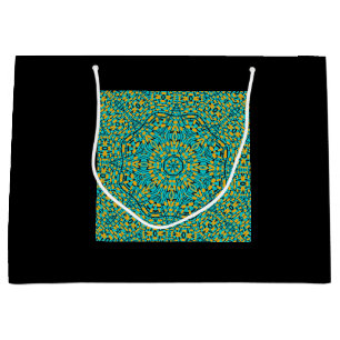 Sacola Para Presentes Grande Teal Turquoise Círculo redondo Laranja Grande Saco
