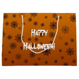 Sacola Para Presentes Grande Teia de Aranha de Halloween