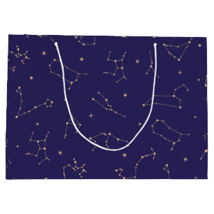 Sacola Para Presentes Grande Tema Celestial Dourado de Star Solareclipe