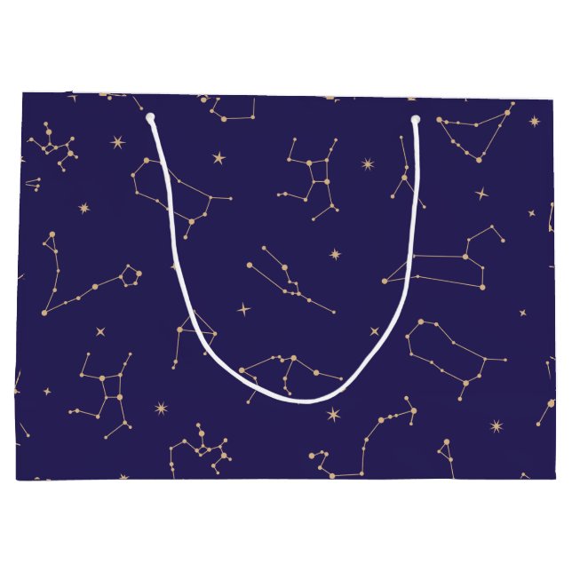 Sacola Para Presentes Grande Tema Celestial Dourado de Star Solareclipe (Verso)