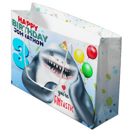 Sacola Para Presentes Grande Tema de Tubarão Fantástico Aniversário Infantil