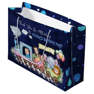 Sacola Para Presentes Grande Tema do trem em curva